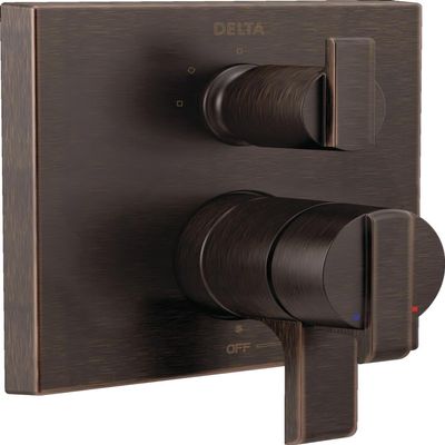 Delta Faucet Ara 17 Series Dual-Function Shower Handle Valve Trim Kit with 3-Setting Integrated Diverter, Venetian Bronze T27867-RB (Valve Not Included)