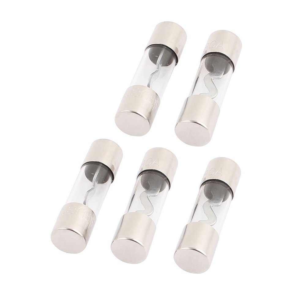 Aexit 5 Pcs Distribution electrical quality Glass Car Audio Power Wire AGU Fuses 80A 38mm x 10mm