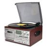 LoopTone Vinyl Record Player 9 in 1 3 Speed Bluetooth Vintage Turntable CD Cassette Player AM/FM Radio USB Recorder Aux-in RCA Line-Out (Silver) view 1