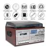 LoopTone Vinyl Record Player 9 in 1 3 Speed Bluetooth Vintage Turntable CD Cassette Player AM/FM Radio USB Recorder Aux-in RCA Line-Out (Silver) view 2