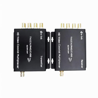 E-link 4 Channel Video Multiplexer - 4Ch CCTV Video Multiplexer Over 1 Coaxial Cable for Standard Analog Cameras