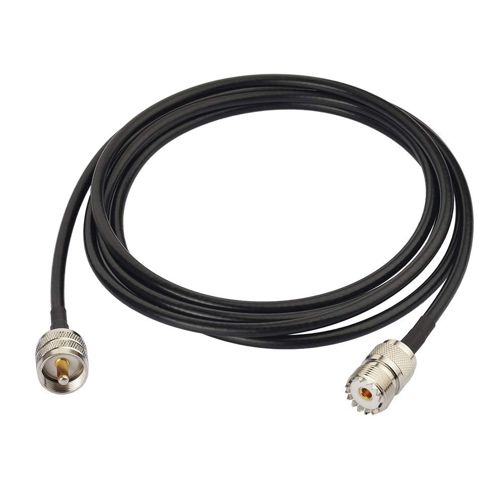 Bingfu UHF PL259 Male to SO239 Female RG58 Coaxial Jumper Cable 3m (10ft) - High-Performance Antenna Extension for CB, Ham, Two-Way, VHF Radio, Walkie-Talkies & Vehicle/Truck Communications