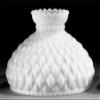 B&P Lamp 10" Opal Diamond Quilted Pattern Student Glass Shade with Crimped Top view 3