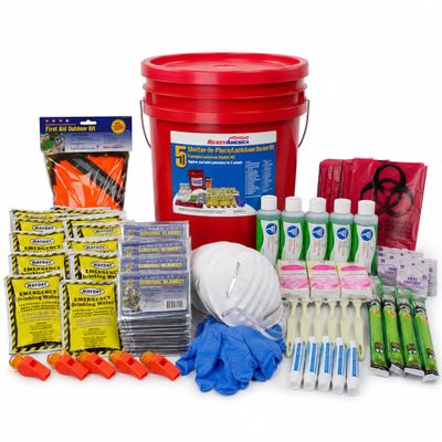Ready America 70510 Shelter-in-Place 5-Person 3-Day Lockdown Bucket Kit