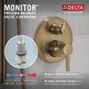 DELTA FAUCET T24867, Chrome Ara Angular Modern Monitor 14 Series Valve Trim with 3-Setting Integrated Diverter view 4