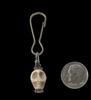 Charm, Zipper Pull Charm. Genuine Gemstone Skull with Austrian Crystal +GIFT BAG view 3
