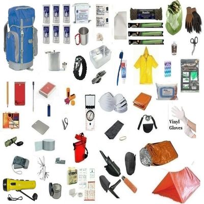 Blue/Gray 3 Day Medium Survival Backpack Emergency Disaster Kit Preparedness Gear