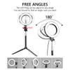 Fonrest LED Ring Light with Stretchable Tripod Stand Selfie Stick, 6-inch Dimmable Floor/Table Annular Lamp for Selfie, Makeup, Live Stream, YouTube, Vlog, Camera/Phone Video Shooting USB Plug view 4