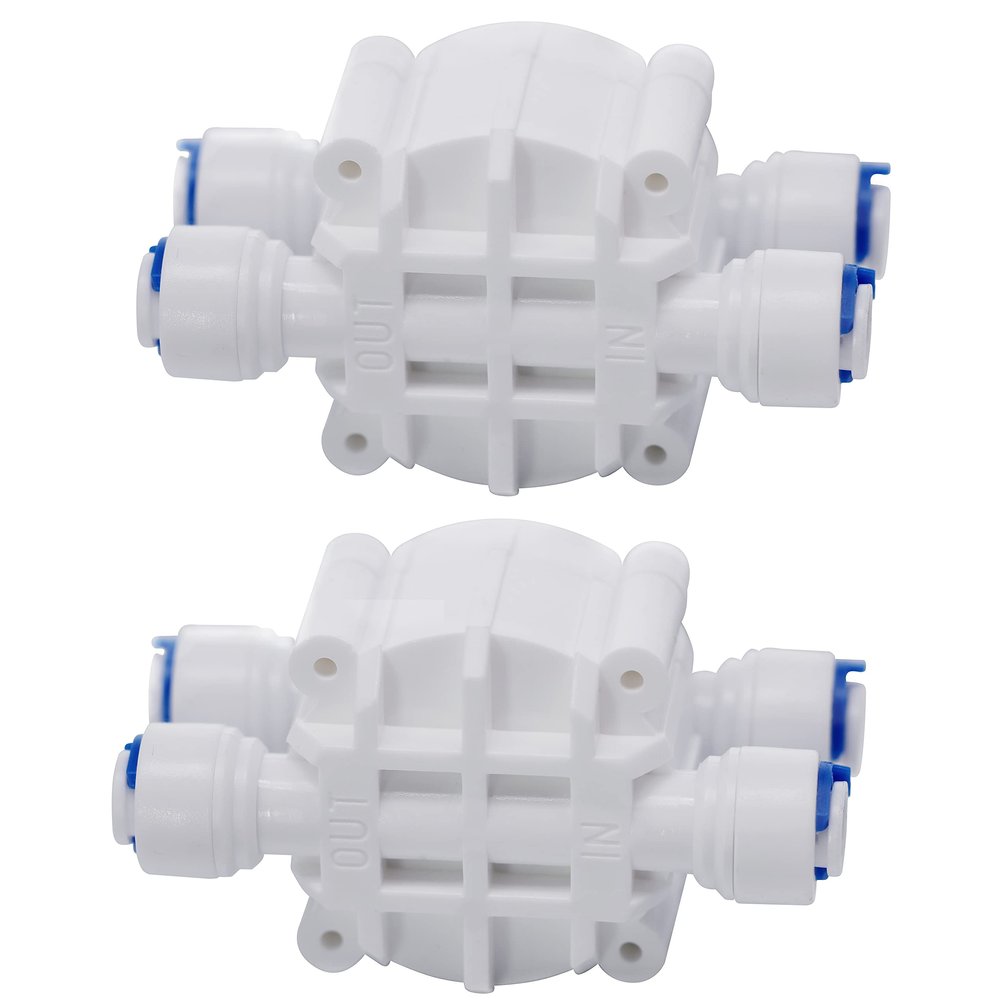 DIGITEN 1/4" Automatic Shut-Off Valve with Quick-Connect Fittings For RO Reverse Osmosis(Pack of 2)