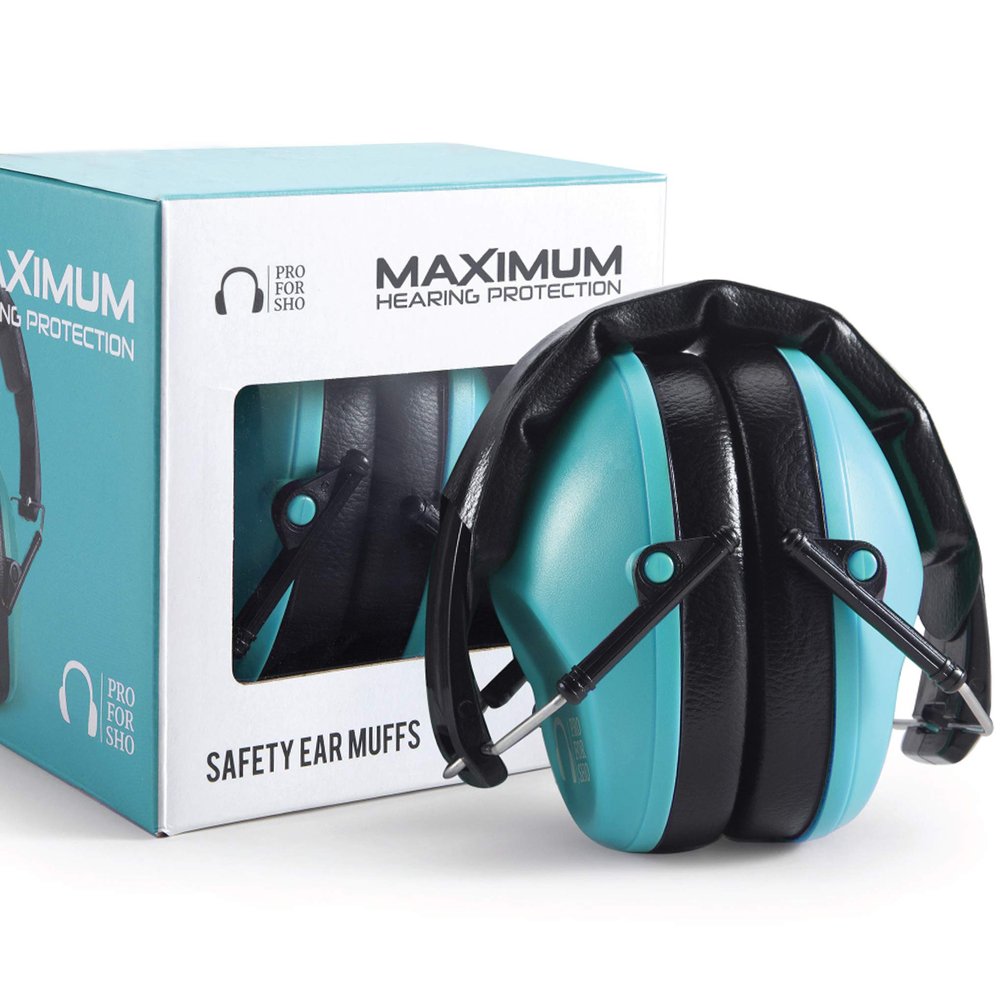 Pro For Sho 34dB NRR Ear Protection, Noise Reduction Ear Muffs - Teal