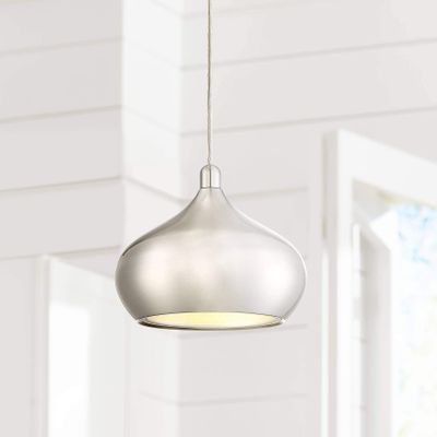 Holland 7 1/2" Wide Satin Nickel Modern LED Mini Pendant Light Fixture