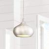 Holland 7 1/2" Wide Satin Nickel Modern LED Mini Pendant Light Fixture view 1