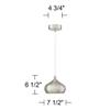 Holland 7 1/2" Wide Satin Nickel Modern LED Mini Pendant Light Fixture view 4