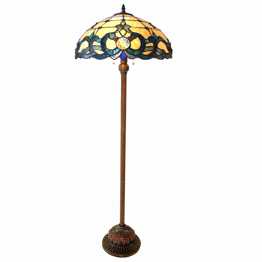 Chloe CH18043IV18-FL2 2 Light Victorian 18" Shade Doutzen Tiffany-Style Floor Lamp, 63 x 18 x 18 x Inch, Multicolor
