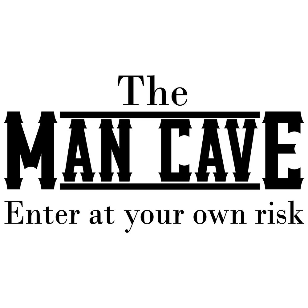 The Man Cave Enter At Your Own Risk Husband Male Room Door Decal Sticker