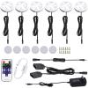 AIBOO 12V LED Under Cabinet Lights Kit 6 Pack Black Cord Aluminum Puck Lights for Kitchen Counter Closet Lighting with Wireless Dimmable RF Remote Control 6 Lights 12W (6000K Daylight White) view 1