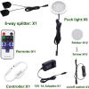 AIBOO 12V LED Under Cabinet Lights Kit 6 Pack Black Cord Aluminum Puck Lights for Kitchen Counter Closet Lighting with Wireless Dimmable RF Remote Control 6 Lights 12W (6000K Daylight White) view 2