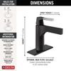 Delta Faucet Zura Single Hole Bathroom Faucet, Single Handle Bathroom Faucet Chrome, Bathroom Sink Faucet, Diamond Seal Technology, Drain Assembly, Chrome 574-CSMPU-DST view 3