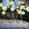 WYZworks - Round Paper Lanterns 10 Pack (Light Apple Green, 14") - Hanging Paper Lanterns Lamp for Wedding, Birthday, Party and Home Decorations with 8", 10", 12", 16" Option view 3