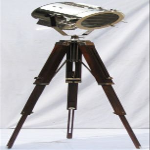 THOR INSTRUMENTS Marine Collectible Designer Maritime Spot Searchlight with Wooden Tripod Studio Floor Lamp Rustic Vintage Home Decor Gifts