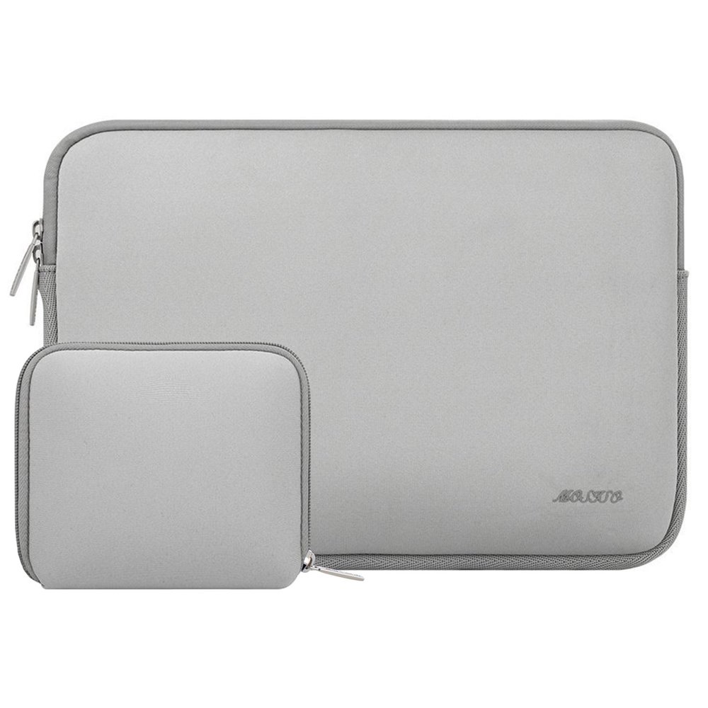 MOSISO Laptop Case 13.3 inch, 13-13.3 inch Laptop Sleeve Bag Compatible with MacBook Air/Pro 13/Pro 14 M5 M4 M3 M2 M1, HP Dell ASUS Lenovo, Neoprene Computer Sleeve Bag with Small Case, Light Gray