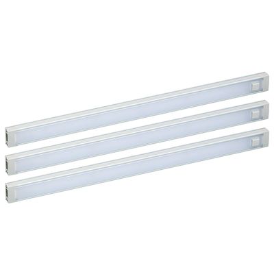PureOptics LED Under Cabinet Lighting Kit, 3-Bars, 12in. Each, DIY Tool-Free Install w/Magnetic Option, Daylight, 5000K, 1290 Lumens (LEDUC12-3DK)