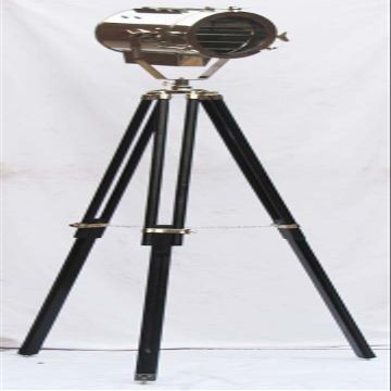 THOR INSTRUMENTS Retro Studio Spot Lamp Floor Tripod Searchlight, Chrome, 185 cm