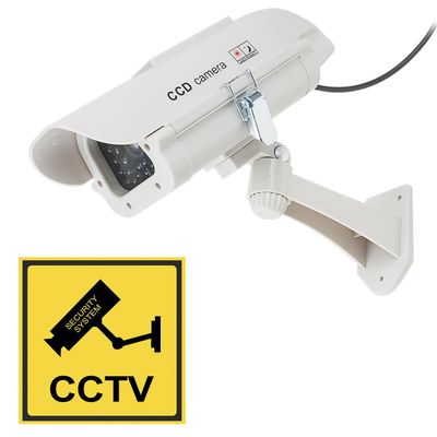 Aexit CCTV Electronic security Dummy Realistic Looking Security Camera Red LED Light Warning Solar Energy Powered