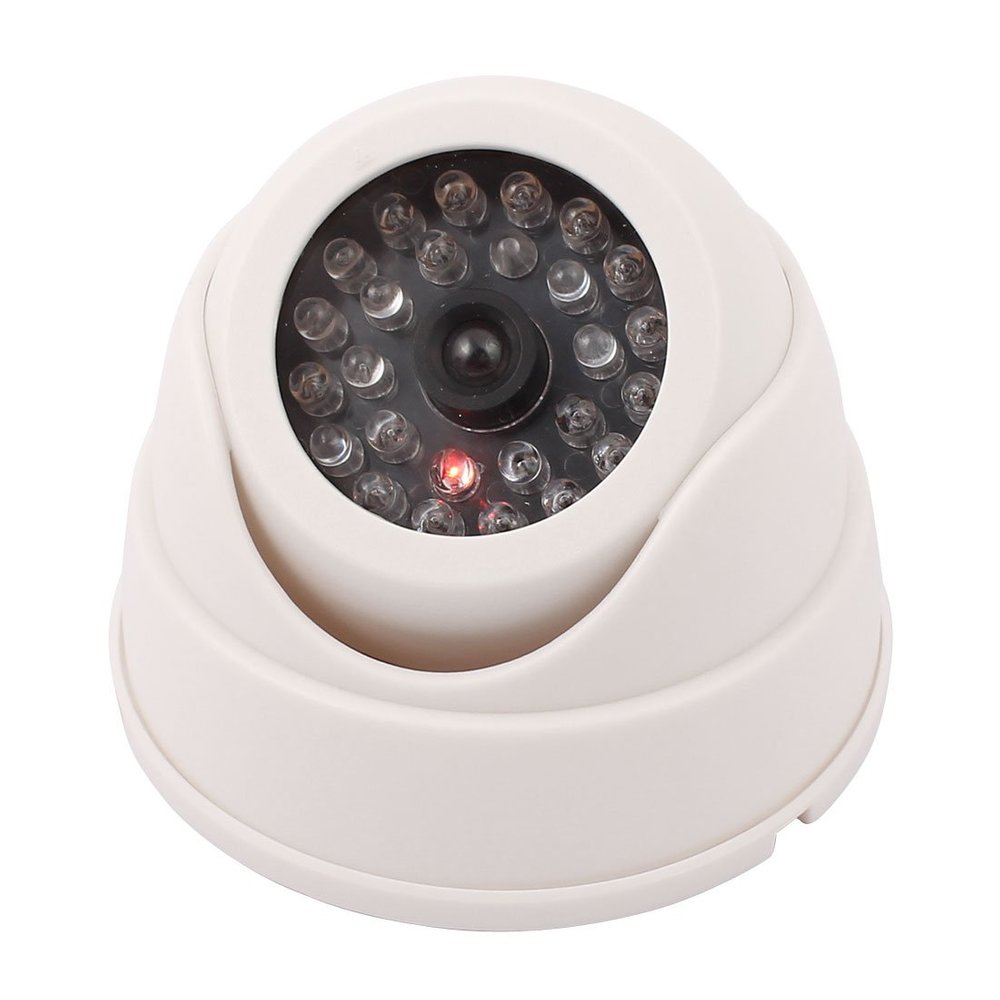 Aexit Indoor Outdoor Electronic security Dummy CCTV Security Dome Camera With Flashing Red LED Light