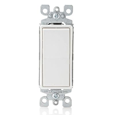 Leviton 10-Pack Single Pole Switch, Rocker, Manual, White, Black, Gray