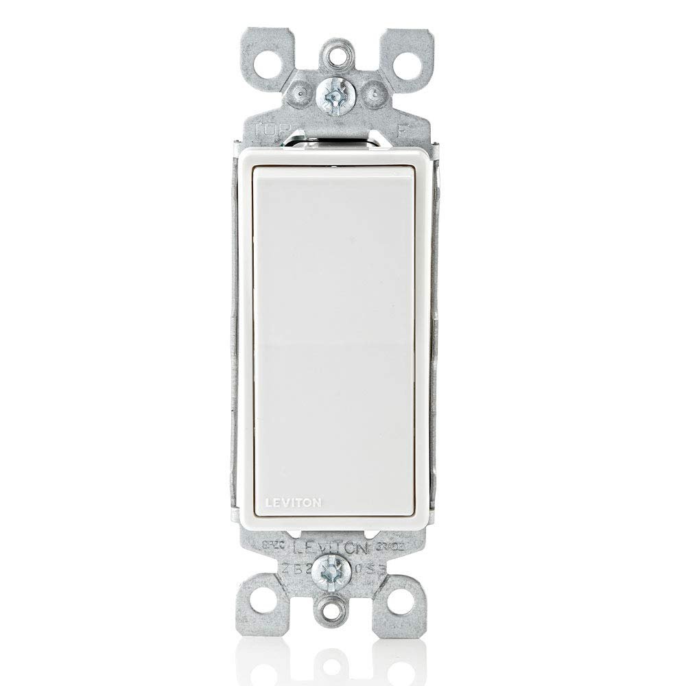 Leviton 10-Pack Single Pole Switch, Rocker, Manual, White, Black, Gray