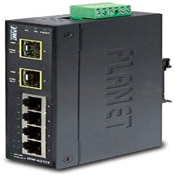PLANET TECHNOLOGY ISW-621TF IP30 Industrial Ethernet Switch 4-Port 10/100Base-TX + 2-Port 100Base-FX SFP (SM/MM SFP) (-40~75C)