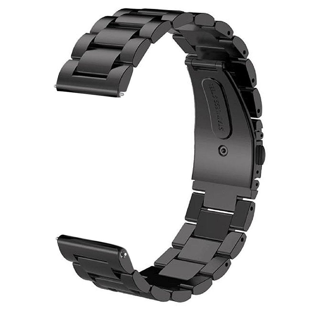 V-MORO Compatible with Samsung Gear S3 Frontier Bands/Galaxy Watch 3 45mm/Galaxy Watch 46mm(2019),22mm Solid Stainless Steel Metal Business Bracelet Strap Black(Not for galaxy watch 4 classic 46mm)