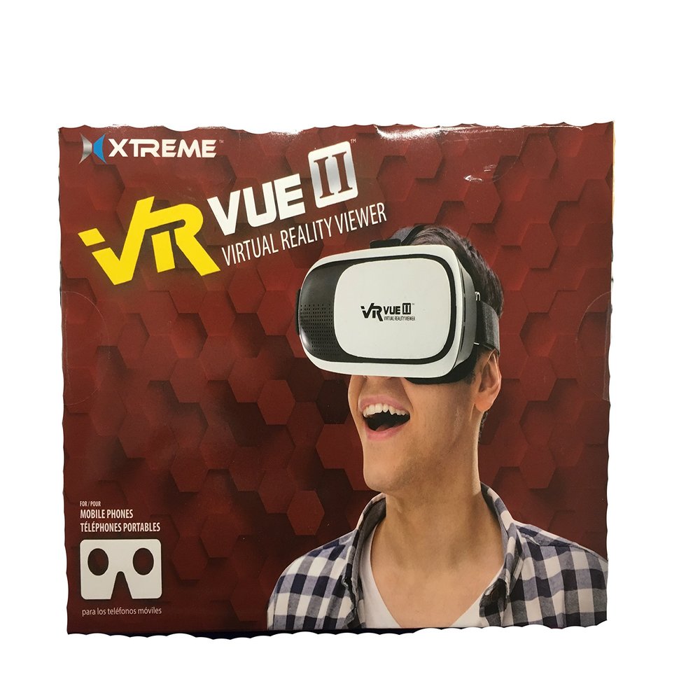 Xtreme VR Vue II Virtual Reality Viewer Glasses Headset, White Black, Adjustable