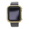 HJINVIGOUR Bling Spakling Exquisite Handmade Inlaid Rhinestone Diamond Crystal Yellow Gold Case Bezel Compatible Apple Watch Series 6 5 4 SE (Gold, 44mm) view 4
