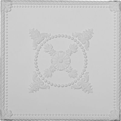 Ekena Millwork CT24X24AL Alexandria Ceiilng Tiles, 24"W x 24"H x 3/4"P , Primed