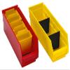 Quantum Storage QSB216 Store-More Heavy-Duty Nesting Plastic Shelf Bins for Pharmacy, Hospital & Warehouse, Hanging Lip & 7 Divider Slots, 24" x 12" x 6", Red, 6-Pack view 2