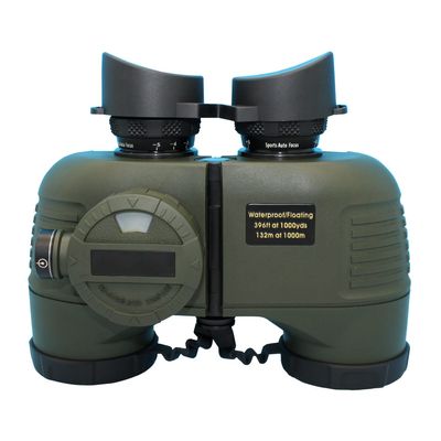 Hooway 7x50 HD Waterproof Military Marine Binoculars w/Internal Rangefinder & Compass for,Bird Watching,Boating and More(Army Green) 