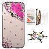 STENES Bling Case Compatible with iPhone 7 Plus/iPhone 8 Plus - Stylish - 3D Handmade [Sparkle Series] Butterfly Fairy Design Cover with Screen Protector [2 Pack] - Peach view 1