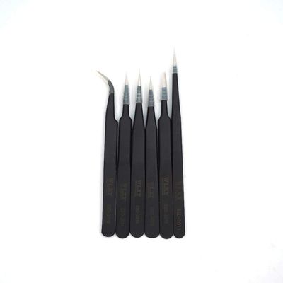 Stainless Steel Tweezers Set Precision Anti Static Tweezers for BGA Work Repair Tools Kit ESD-10,11,12,13,14,15