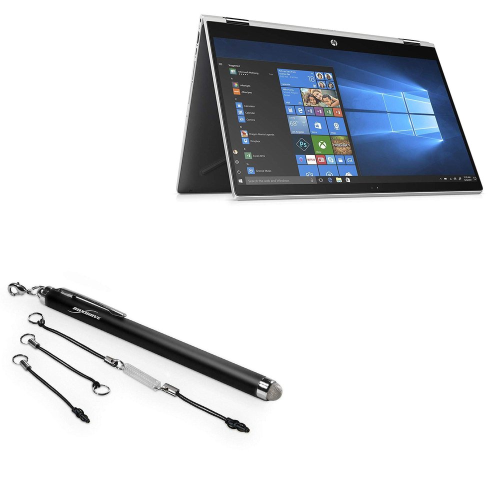 BoxWave Stylus Pen Compatible with HP Pavilion x360 Convertible 2-in-1 (11.6 in) - EverTouch Capacitive Stylus, Fiber Tip Capacitive Stylus Pen - Jet Black