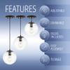 JONATHAN Y Bleecker Modern Globe Pendant 7.75", Clear/Oil Rubbed Bronze view 4