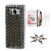 STENES Galaxy S9 Case - Stylish - 3D Handmade [Sparkle Series] Bling Punk Rivet Design Design Cover Compatible with Samsung Galaxy S9 with Screen Protector [2 Pack] - Black view 1