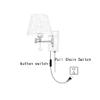 LIN XIAO HAO mayu USB Reading Plug-in and Pull Chain Wall Lamp Swing Arm Light,Bedside Reading Living Room Wall Lamp Light,USB Charging Port,Metal & Cloth Wall Sconces (Size : 30cm22cm) view 4