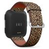 Compatible with Fitbit Versa/Versa 2 / Versa LITE/Leather Watch Wrist Band Strap Bracelet with Quick-Release Pins (Leopard Skin) view 1