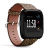 Compatible with Fitbit Versa/Versa 2 / Versa LITE/Leather Watch Wrist Band Strap Bracelet with Quick-Release Pins (Leopard Skin) view 2