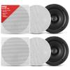 Pyle 8.0" Ceiling Wall Mount Speakers - Pair of 2-Way Full Range Sound Stereo Speaker Audio System Flush Design w/ Electronic Crossover Network 40Hz-20kHz Frequency Response & 250 Watts Peak - PDIC86 view 1