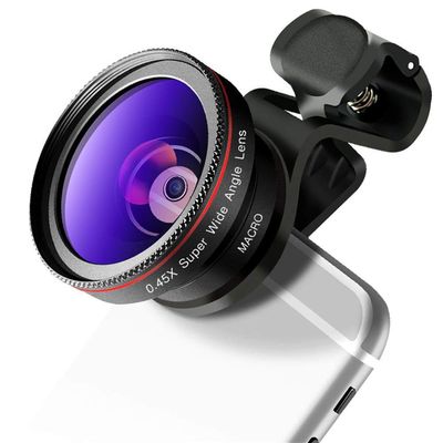 Cell Phone Camera Lens 2 in 1 Clip-Type Super Wide Angle 12.5X Macro SLR HD Suitable for iPhone and Other Smartphones Like Samsung