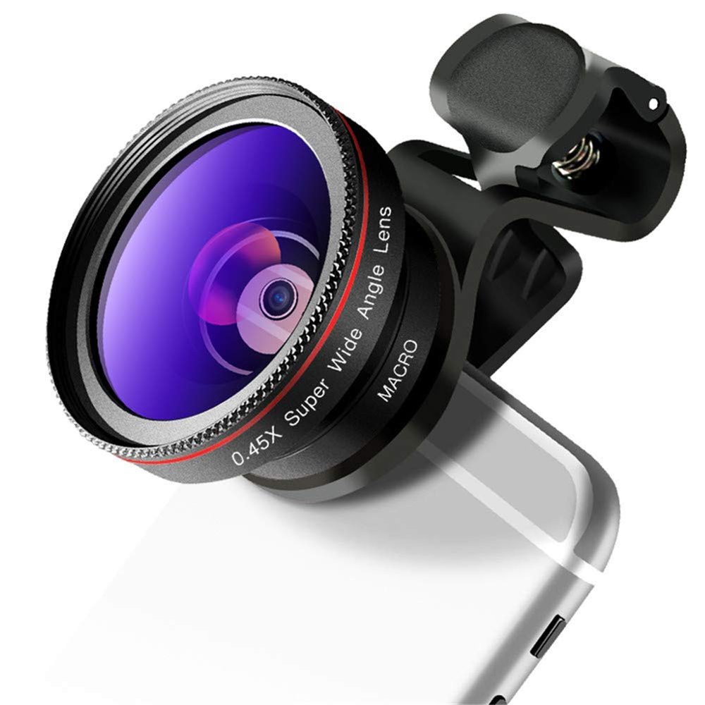 Cell Phone Camera Lens 2 in 1 Clip-Type Super Wide Angle 12.5X Macro SLR HD Suitable for iPhone and Other Smartphones Like Samsung