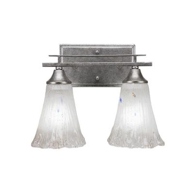 Toltec Lighting Uptowne 2 Light Bath Bar in Aged Silver (132-AS-721)